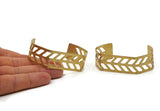 Leaf Textured Cuff, Raw Brass Leaf Textured Cuff Bracelet Blank Bangle (20x145x0.80mm) T108