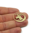 Chinese New Year Charm, Brass/Steel/Copper Year Of The Goat Charms With 1 Loop, Zodiac Charm For Jewelry Making (30x28x0.80mm) SMP3268