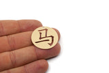 Brass Round Charm, 4 Raw Brass Year Of The Horse Charms With 1 Hole, For Jewelry Making (30x0.60mm) SMP2985