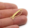 Brass Fish Charm, Raw Brass Fish Charms With 1 Loop, Blanks, Findings (32/40x0.60mm) SMP2817