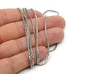 Silver Cube Chain, 1 Meter Antique Silver Plated Brass Cube Chain (1.5mm) MB 8-43