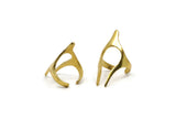 Brass Elegant Ring, Raw Brass Adjustable Elegant Rings U061