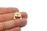 Brass Charm, 6 Raw Brass Animal Charms With 1 Hole, Findings (25x18x0.60mm) SMP2969