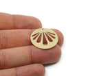Customized Charm, For Jewelry Making Brass/Steel/Copper Geometric Shaped Flower Charm With 1 Hole, Round Personalized Jewelry (25mm) SMP3192