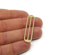 Brass Oval Charm, 4 Raw Brass Oval Shaped Charms With 1 Hole, Geometric Charms (47.5x11x0.80mm) SMP3044
