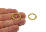 Brass Circle Connectors, 12 Raw Brass Circle Connector Rings (22x3.5x0.7mm) B0101
