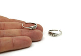 Silver Adjustable Ring, 4 Antique Silver Plated Brass Leaf Theme Adjustable Rings (17mm) SY0134 H0341
