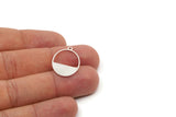Silver Oval Charm, 8 Antique Silver Plated Brass Oval Charms With 1 Loop, Earring Charms (24x16x0.60mm) A3113