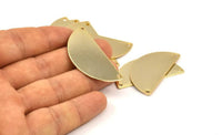 Gold Half Moon, 2 Gold Plated Brass Semi Circle Blanks (40x20x0.80) A0939 Q0194