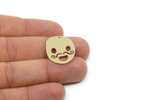 Customized Charm, For Jewelry Making Brass/Steel/Copper Geometric Shaped Face Charm With 1 Hole, Personalized Jewelry (25x21mm) SMP3177