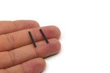 Black Tiny Bar, 24 Oxidized Black Brass Bars with 2 Holes (20x2x0.80mm) A0861