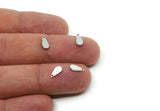 Silver Drop Charm, 12 Silver Tone Tiny Drop Charms With 1 Hole, Earrings, Findings (8x4x0.80mm) SY0332
