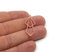 Copper Triangle Charm, 4 Raw Copper Diamond Charms With 1 Loop, Findings (36x14x0.80mm) SMP2906