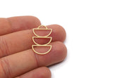Brass Charm, 6 Raw Brass D Shaped Charms, Pendants, Findings (30x16x0.80mm) SMP3025