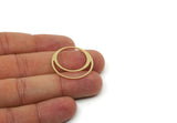 Brass Moon Charm, Raw Brass Round Shaped Charms, Geometric Findings, Customized Jewelries (28x0.80mm) SMP3207