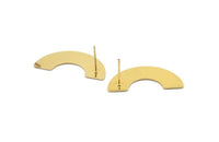Gold Geometric Earring, 2 Gold Plated  Semi Circle Blanks Stud Earrings (30x15x8x0.8mm) BS 1823 A1191 Q1022