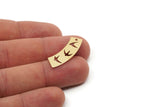 Brass Necklace Bars, Raw Brass Bird Pattern Charms With 1 Hole, Earring Findings (30x10x0.60mm) SMP2784