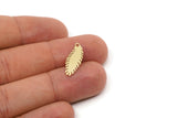 Brass Leaf Charm, 24 Raw Brass Leaf Charms With 1 Loop, Leaf Earrings (20x8x0.60mm) SMP2774