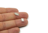 Silver Ethnic Charm, 24 Silver Tone Ethnic Motif Charms With 2 Loops, Earring Charms, Connectors (11x7x0.60mm) A4091