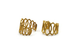 Brass Marquise Ring, 2 Raw Brass Marquise Adjustable Rings N0073