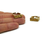 Brass Saint Ring, 2 Raw Brass Adjustable Saint Rings (17mm) SY0072