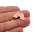 U Shaped Charm, 4 Raw Copper U Shaped Charms With 3 Holes, Findings (18x24x0.80mm) SMP2898