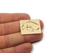 Brass Rectangle Charm, 4 Raw Brass Horse Patterned Rectangle Charms With 1 Hole, For Jewelry Making (26x30x0.60mm) SMP2988