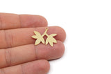 Brass Leaf Charm, 8 Raw Brass Leaf Charms With 1 Loop, Earring Findings (23.5x26x0.60mm) SMP2714