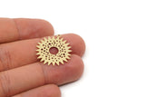 Brass Sun Charm, 8 Raw Brass Sun Charms With 1 Loop, Earring Charm Findings (27x25x0.60mm) SMP2762