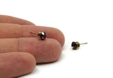 Brass Stud Earrings, 8 Amethyst Crystal Rhinestone Beads Brass Stud Earrings Brass Setting for SS24 - 5.3mm SS24 N0678