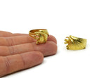 Brass Ring Settings, Raw Brass Claw Rings, Pad Size 4mm And Double Small Pads For 1.5mm Stones N0224