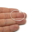 38mm Circle Connectors, 8 Silver Tone Brass Circle Connectors, Findings (38x1x1mm) BS 1086