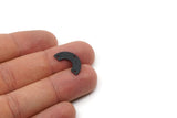 Black Geometric Pendant, 12 Oxidized Black Textured Brass Semi Circle Blanks With 3 Holes, Findings (19x10x5x0.80mm) D1519 H0152