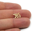 Leaf Charm, Raw Brass/Stainless Steel/Raw Copper Leaf Charms With 1 Loop, Findings (14x13mm) A3891
