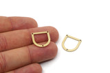 D Shape Rings, Raw Brass D Shape Charms With 1 Hole, Connectors, Geometric Findings (17x17x1mm) SMP2976