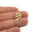 Custom Leaf Charms for Jewelry Making, Personalized Brass, Copper, Stainless Steel Branch Pendant With 1 Loop, Nature (25x14mm) SMP3146
