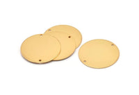 Gold Round Charm, Gold Plated Brass Round Charms With 2 Holes, Connectors (30x0.80mm) M01581