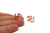 Copper Chevron Ring - 5 Raw Copper Chevron Adjustable Ring Settings - 16-17mm / 23 Gauge Mn83