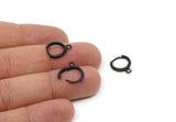 Black Leverback, 8 Oxidized Black Brass Leverback Earrings, Findings (12x15mm) K623 S147