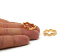 Gold Wavy Ring, Gold Plated Brass Wavy Ring (17.5mm) N0357 Q0230