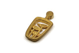 Brass Gingko Charm, Raw Brass Gingko Leaf Charms With 2mm Pad, Brooch Findings (51x24x5mm) D1721