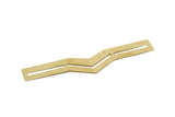Double Chevron Bangle, Raw Brass Chevron Bracelet Cuff (150x19x0.80mm) Brc092