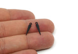 Black Spike Charm, 50 Oxidized Black Brass Spike Charms With 1 Loop (17x3mm) A0266