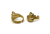 Brass Wing Ring, 2 Raw Brass Adjustable Wing Ring N0010