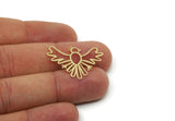 Brass Bird Charm, Raw Brass Phoenix Charms, Findings, Customized Jewelry (21x30x0.60mm) SMP3214