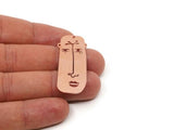 Copper Face Charm, Raw Copper Face Charms, Earring Findings, For Jewelry Making SMP2857 SY0400