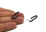 Black Bar Stud, 4 Oxidized Black Brass Bar Stud, Ear Studs (32x10x2mm) E328 S753