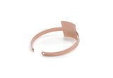 Copper Bangle Bracelet, Raw Copper Adjustable Square Bracelet Cuff With 2 Holes (158x5x0.80mm) SMP3245