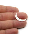 Silver Crescent Blank, 6 Antique Silver Plated Brass Crescent Moon For Jewelry Making, Customized Findings (25x5x0.80mm) Moon1
