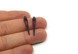 Black Triangle Charm, 24 Textured Oxidized Black Brass Tiny Triangle Charms With 1 Loop, Findings (29x4.5x0.80mm) M02503
